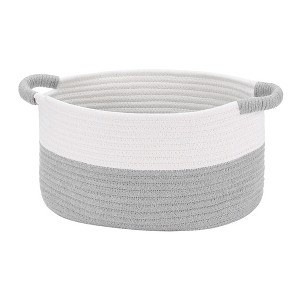 Unique Bargains Woven Handles Shelf Closet Storage Basket - 1 of 4