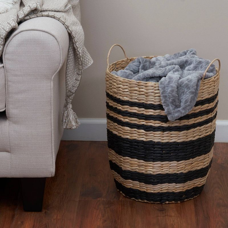 Household Essentials Multi-Band Basket with Handles Cattail and Paper Rope, 3 of 10