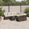 vidaXL 9 Piece Patio Sofa Set with Cushions - Brown and Cream - 2 of 4