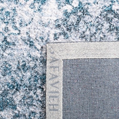 Classic Vintage Blue and Aqua Handmade Cotton Rug
