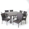 Christopher Knight Home Kama 9 Piece Outdoor Wicker Patio Dining Set with 64" Square Table and Stackable Chairs - 2 of 4
