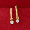 Ross-Simons Child's .20 ct. t.w. CZ Hoop Drop Earrings in 14kt Yellow Gold - 4 of 4