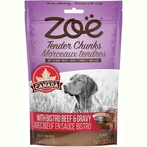 Zoë Tender Chunks for Dogs, Grain-Free Dog Treats, Beef and Gravy Recipe, All Natural Ingredients, 5.3 oz, 92041 - 1 of 4