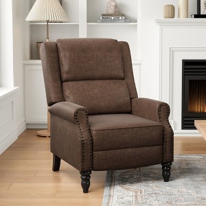 Faux Leather Pushback Recliner Chair for Living Room Bedroom RV - 1 of 4