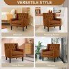Beautyolove Comfy Modern Accent Chair Brown Fabric Upholstered Mid Century Armchair - 4 of 4