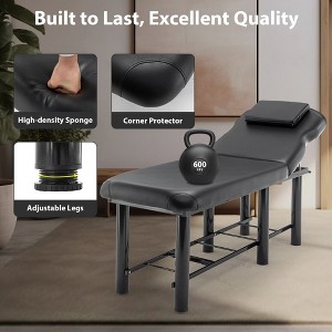 Vynxaria Professional Massage Table - Adjustable Backrest & Removable Headrest with Memory Foam - 1 of 4