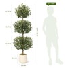 5FT Artificial Olive Triple Ball Topiary Trees with Moss & Inner Pot - 2 of 4