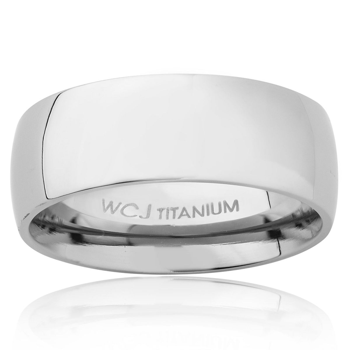 West Coast Jewelry Domed Polished Titanium Band 8mm - thumbnail 4