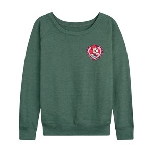 Women's - Disney - Mickey & Friends Lightweight French Terry Wide Neck Long Sleeve Shirt - 1 of 4
