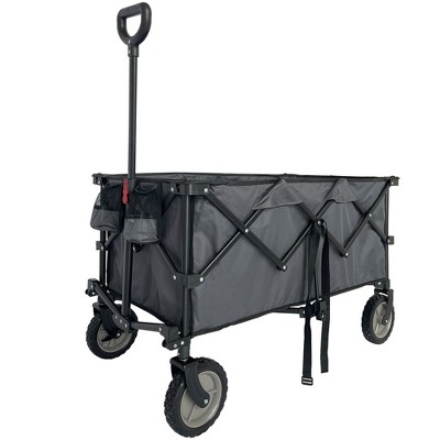 Collapsible Folding Outdoor Utility Wagon, Beach Wagon Cart With All Terrain Wheels, Portable Sports Wagon For Camping, Shopping, Garden And Beach