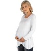 24seven Comfort Apparel Womens Long Sleeve Solid Color Swing Style Flared Maternity Tunic Top - 2 of 4