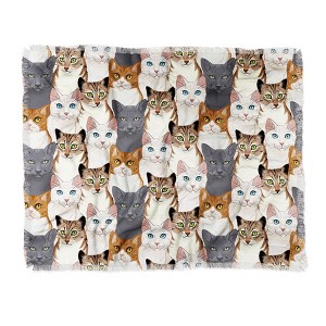 Avenie Cat Portraits Woven Throw Blanket, 50x60 - Deny Designs - 1 of 2
