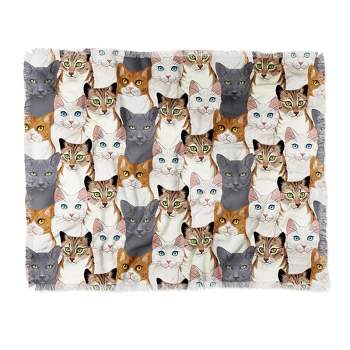 Avenie Cat Portraits Woven Throw Blanket, 50x60 - Deny Designs