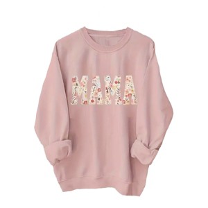 Plus Size Sweatshirts with Crew Neck Long Sleeve Pullover Sweat Shirts MAMA Sweatshirts for Plus Size Women - 1 of 3