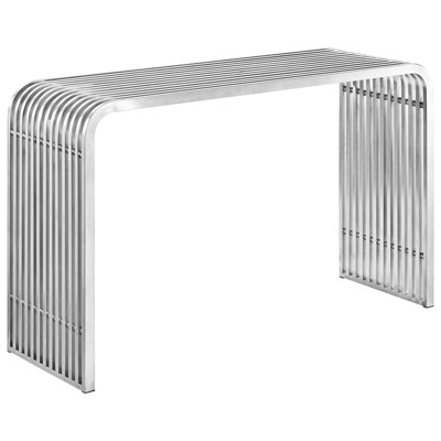 Pipe Stainless Steel Console Table Silver - Modway