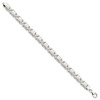 Black Bow Jewelry 9mm Sterling Silver Polished X and Satin O Link 7 Inch Bracelet - 2 of 4