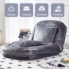 63.18" Folding Floor Sofa Chair with 5 Adjustable Positions,Flannelette Lounge Seat for Gaming,Meditation and Relaxation-The Pop Home - 3 of 4