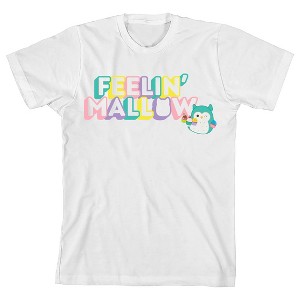 Squishmallows Feelin' Mallow Crew Neck Short Sleeve Youth Boy's White T-shirt - 1 of 3