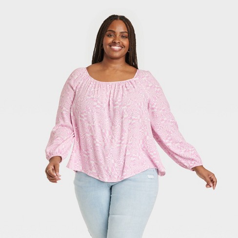 pink blouse plus size