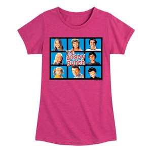 Girls' - The Brady Bunch - Classic Hollywood Squares Fitted Short Sleeve Graphic T-Shirt - 1 of 4