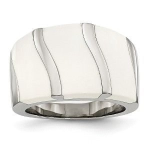 Black Bow Jewelry Stainless Steel White Enamel Ring - 1 of 4