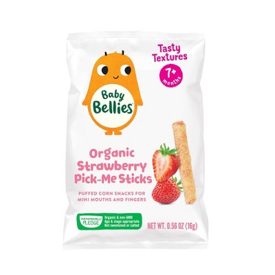 Little Bellies Organic Strawberry Pick-Me Sticks Baby Snacks - 0.56oz