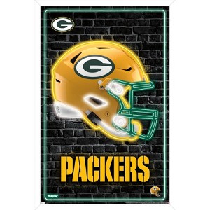 Trends International NFL Green Bay Packers - Neon Helmet 23 Framed Wall Poster Prints - 1 of 4