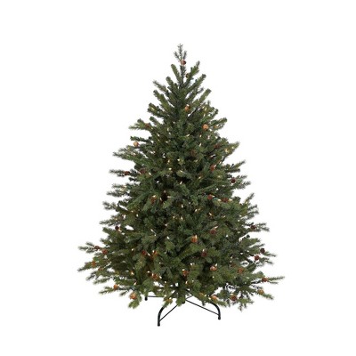 Northlight 4.5' Prelit Artificial Christmas Tree Full Hunter Fir - Clear Lights