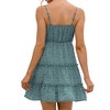 Anna-Kaci Women's Sleeveless V-Neck Mini Dress with Adjustable Spaghetti Straps and Tiered Ruffle Hem - 4 of 4