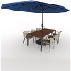 15ft Large Patio Umbrella with Base - Rectangular Patio Umbrella with Crank Handle, UV Protection for Outdoor Market, Backyard, Pool - 2 of 4
