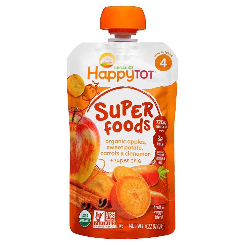 UPC 852697001286 product image for Happy Tot Sweeet Potato, Apple, Carrot & Cinnamon Organic Superfoods - 4.2 oz | upcitemdb.com