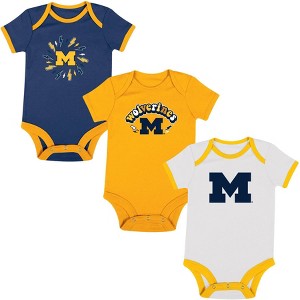 NCAA Michigan Wolverines Infant Boys' 3pk Bodysuit - 1 of 4