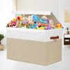 Aoibox Large Toy Storage Box with Lid Beige White 25x13x16 Inch Foldable Organizer Chest with Dividers for Kids Room - 2 of 4