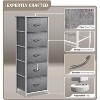 Sorbus Narrow 5 Drawers Nightstand with Steel Frame, Wood Top, Easy Pull Fabric Bins for Home, Bedroom, Office & Dorm - 3 of 4