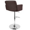 30" Faux Leather Contemporary Swivel Adjustable Barstool with Padded High Back and Built-In Footrest, Set of 2 - 3 of 4