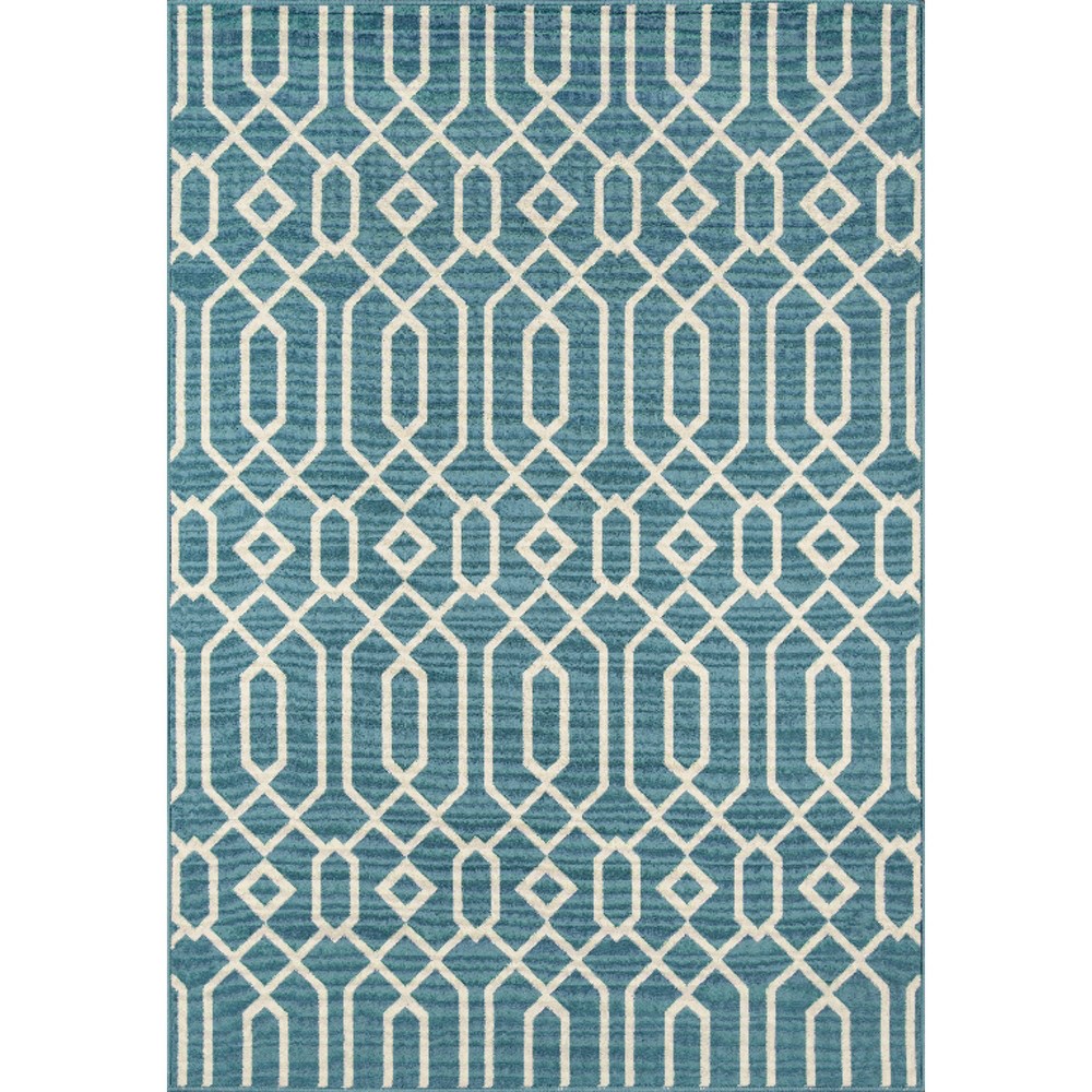 Indoor/Outdoor Lattice Area Rug Blue 5'3inx7'6in