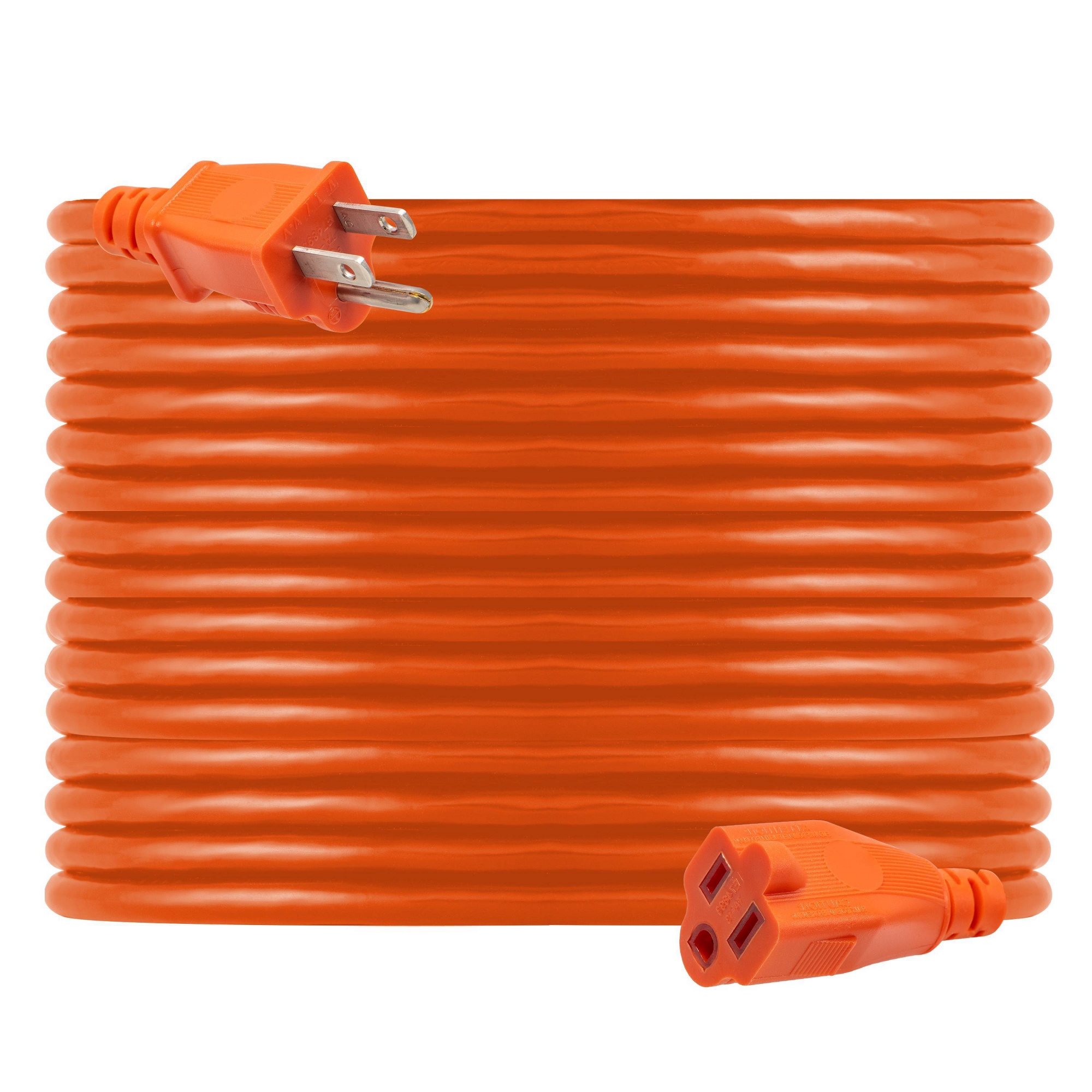 GE 1-Outlet Grounded Extension Cord Outdoor 16AWG 80' Orange: Heavy Duty, 10 Amp, 3-Conductor, Lifetime Warranty