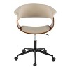 Sapphtopaz Modern Office Chair with Hollow Back Upholstered Adjustable Swivel Vanity Chair with Bent Wood Seat Office Desk Chair for Home Office - 2 of 4
