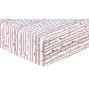 Trend Lab Deluxe Flannel Fitted Crib Sheet - Birch Stripe - 1 of 3