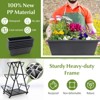 Tangkula Raised Garden Bed with 4 Wheels Tiered Planter Stand Elevated Garden Planter with 6 Container Boxes Drainage System Storage Shelf - 4 of 4