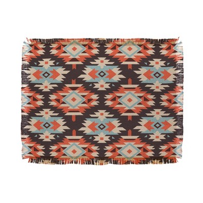 Emanuela Carratoni Boho Ikat 56"x46" Woven Throw Blanket - Deny Designs