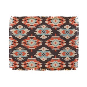 Emanuela Carratoni Boho Ikat 56"x46" Woven Throw Blanket - Deny Designs - 1 of 4