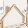 YNXARIA Natural Pine Full Size Bed Frame with House - Shaped Headboard and Armrests - 3 of 4