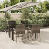 vidaXL Patio Dining Set Outdoor Rattan Wicker Table and Chair Set for Porch - Gray 63" Table Length 4 Chairs - 2 of 4