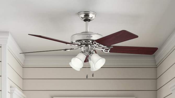52&#34; LED Studio Ceiling Fan (Includes Energy Efficient Light Bulb) Brass - Hunter, 2 of 18, play video