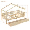 CAVINAS Twin Size Bed Frame, Wooden House Bed with 2 Drawers, House-Shaped Floor Bed for Kids, Teens, Girls, Boys, Floor Platform Bed - 4 of 4