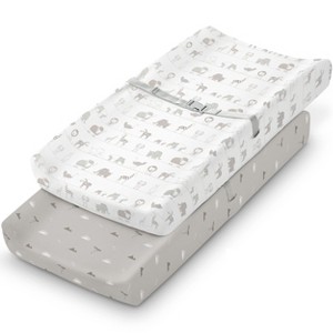 LISM 2-Pack 100% Cotton Changing Pad Covers Diaper Changing Pad Sheets - 1 of 4