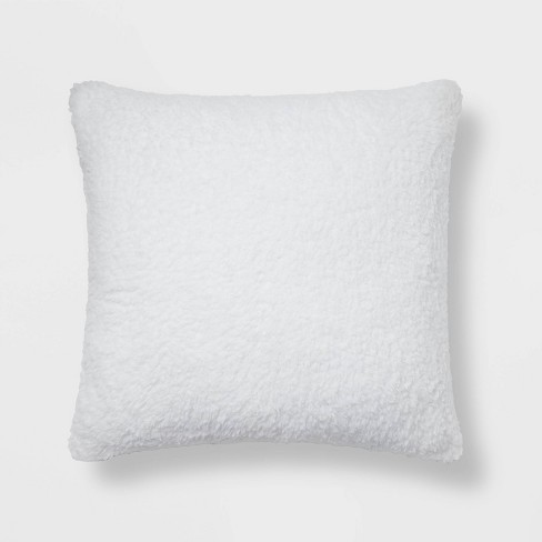 Oversized Faux Fur Square Throw Pillow Gray - Room Essentials™ : Target