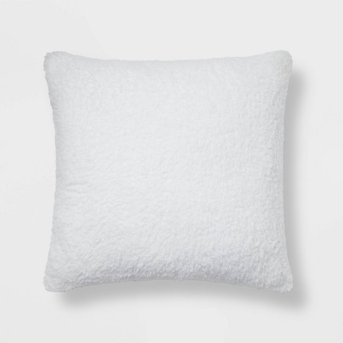 Oversized Faux Shearling Square Pillow White - Room Essentials™ : Target