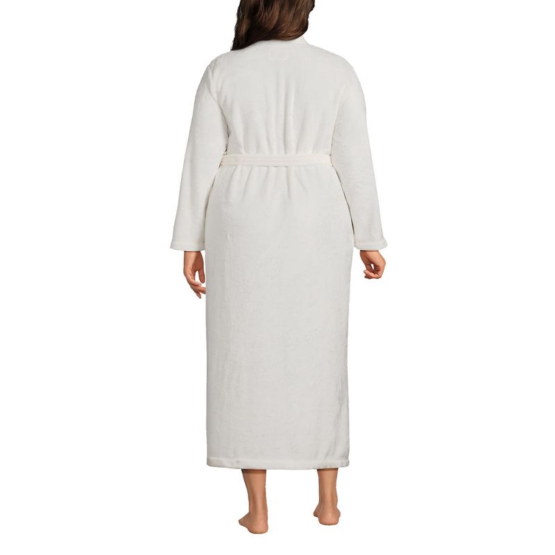 Lands' End Women's Cozy Plush Long Wrap Robe, 2 of 4